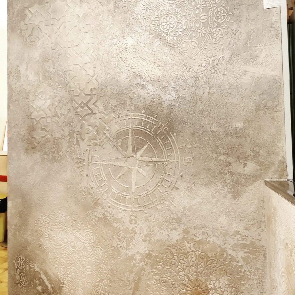 Pizzeria-muro-invecchiato-con-stensil-Dopo-1